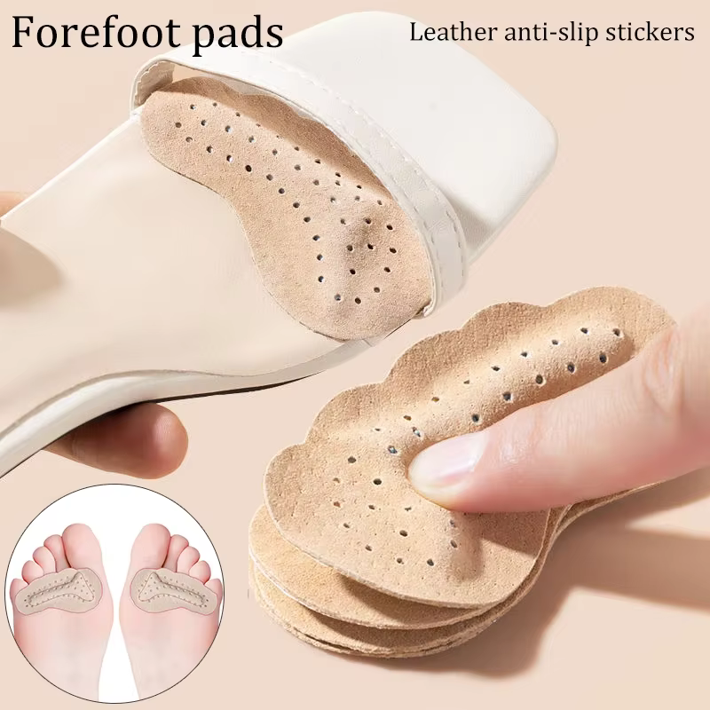 Semelles intérieures coordonnantes pour femmes, autocollants de chaussures, coussinets avant-pied en cuir pour sandales, insertion de talons hauts, coussinets de pied auto-adhésifs