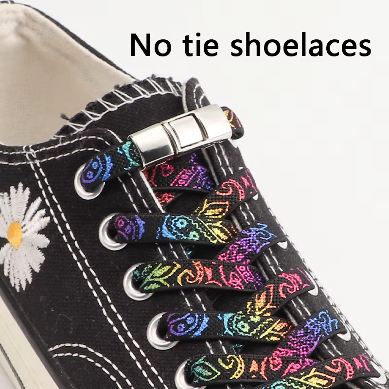 Lacets de chaussures colorés sans attaches