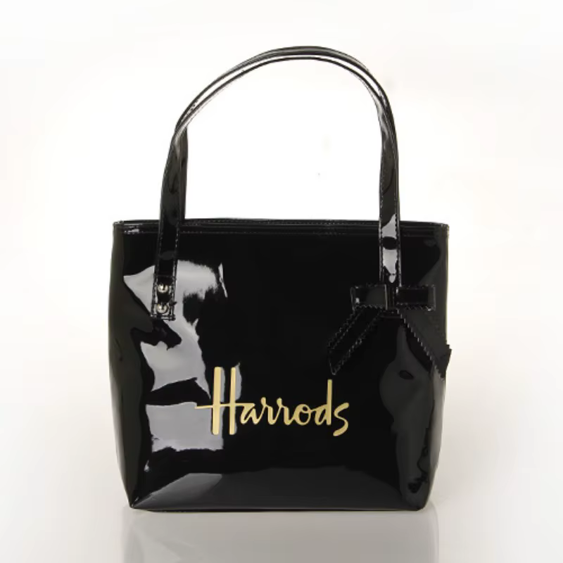 Sac fourre-tout noir avec nœud, sac à main, sac de bureau, sac de transport, sac en PVC transparent, sac de rangement minimaliste