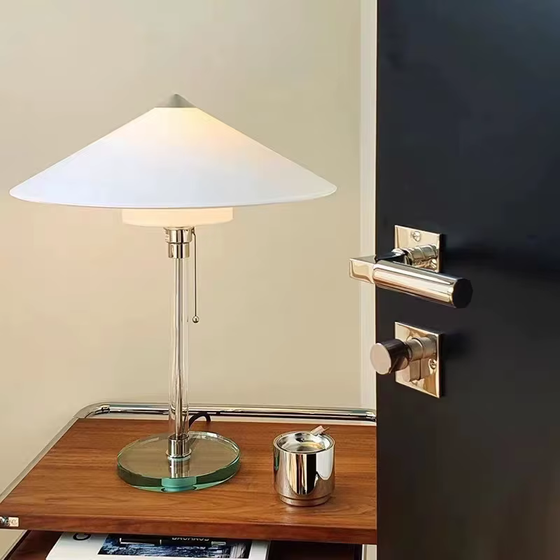 Avely Kevin-Lampe de table en verre nordique, lumière LED de personnalité, conception simple, lampe en tissu pour la lecture, salle d'étude, chambre à coucher, lampe de chevet