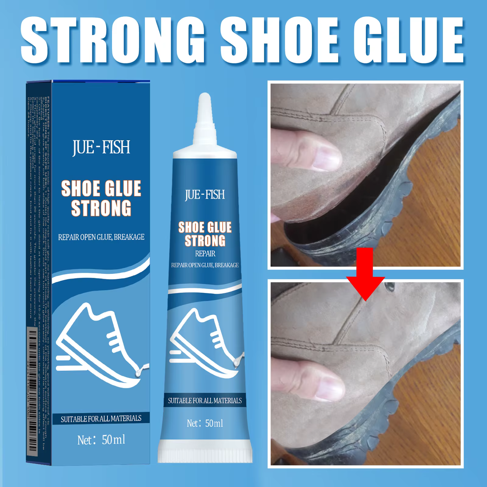 Colle pour réparation de chaussures, adhésif imperméable à séchage rapide, liaison forte, résistant aux hautes températures, fixateur de semelles de bottes en cuir multiple pour baskets