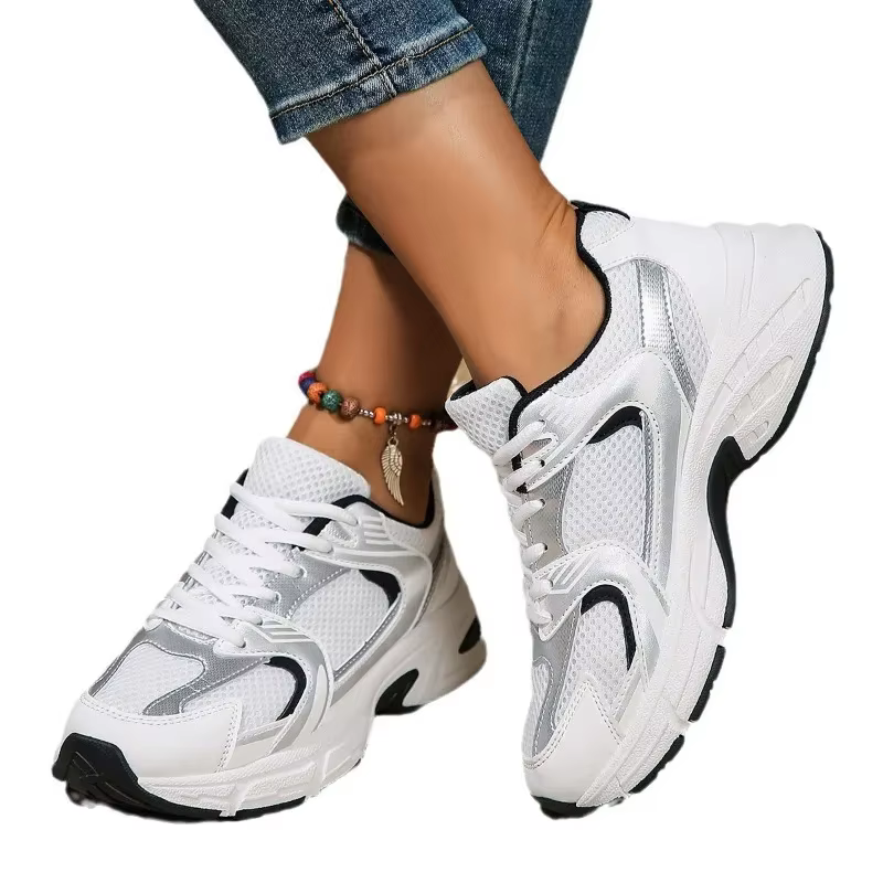 Chaussures de sport en maille respirante pour femmes, légères, confortables, à cravate basse, décontractées, à bout rond, pour la randonnée en plein air