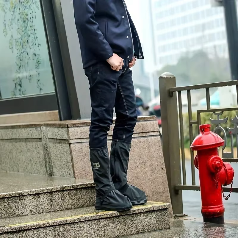 Couvre-chaussures imperméables réutilisables avec réflecteur pour la pluie