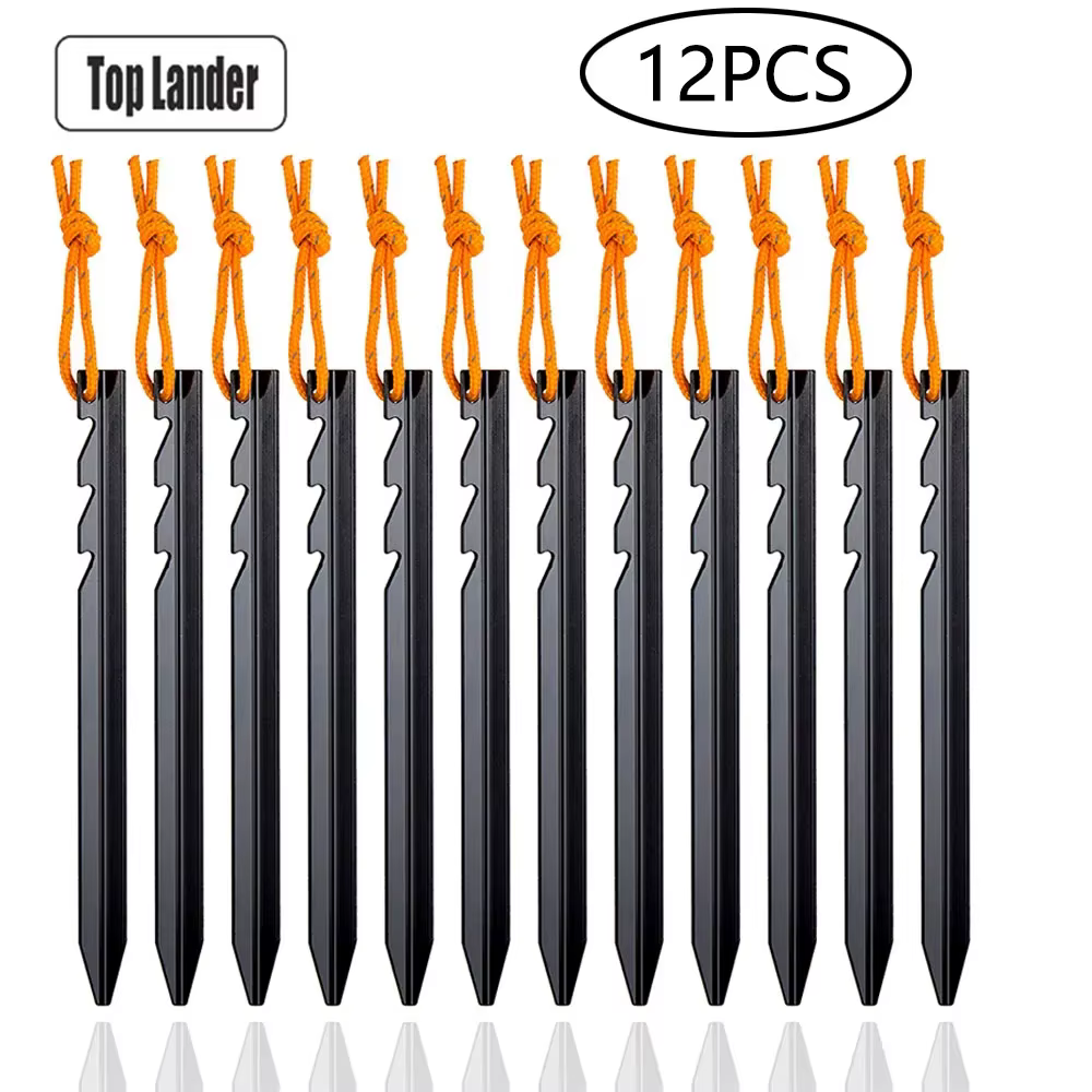 Lot de 12 piquets de tente en alliage d'aluminium