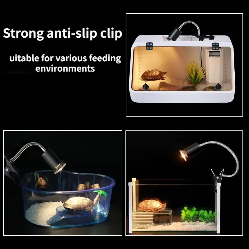 Ampoule halogène 50W incluse lampe chauffante pour reptiles lampes chauffantes réglables pour réservoir d'aquarium à col de cygne pour Terrarium de serpent de lézard de tortue