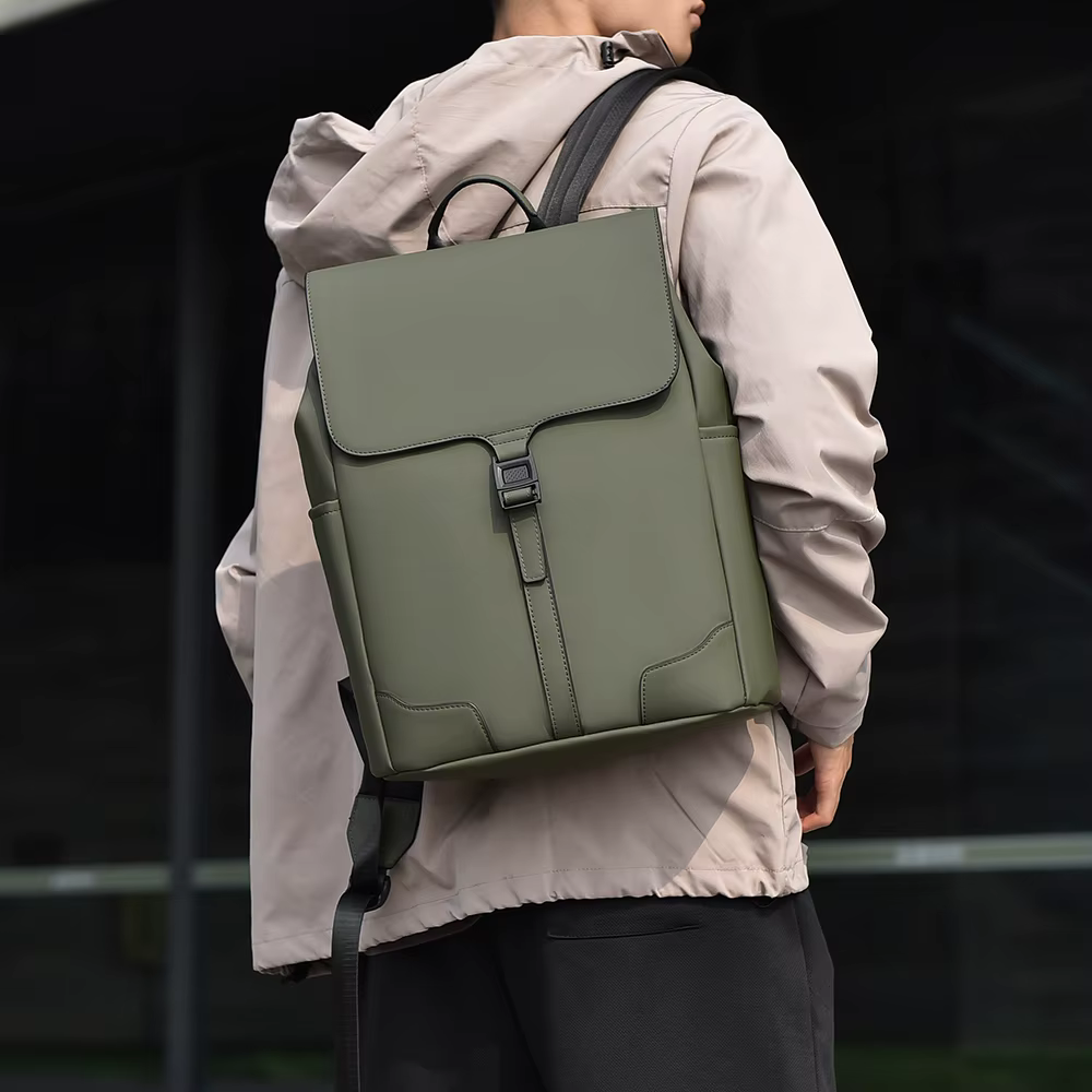 Sac à dos minimaliste vert olive pour hommes