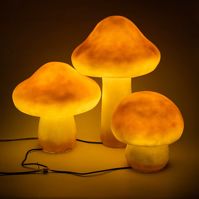 Lumière LED en forme de champignon lumineux pour la décoration extérieure de jardin et pelouse, éclairage paysager en résine/FRP