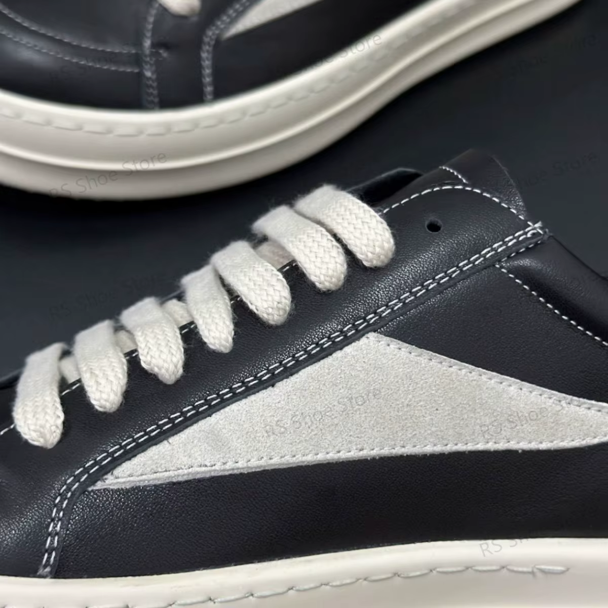 Ro Classic Designer Sneaker Low Top Women Black Suede Shoes Leather Casual Shoe Lace Up Retro Flat Canvas Sneakers