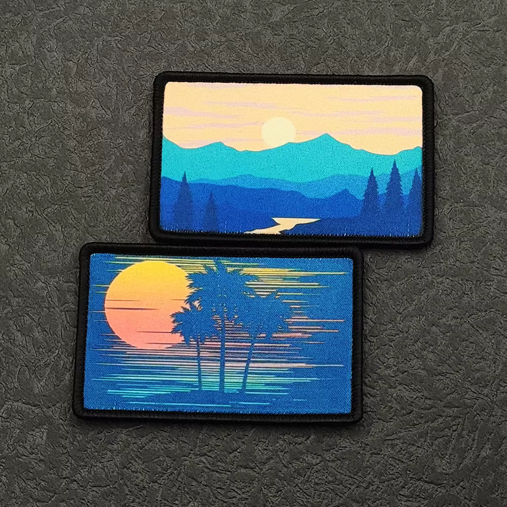Accessoires de sac d'extérieur, brassard de l'anime du seigneur des anneaux, paysage de lever du soleil et du coucher du soleil, sac à dos tactique, Badge de moral, Patch de veste