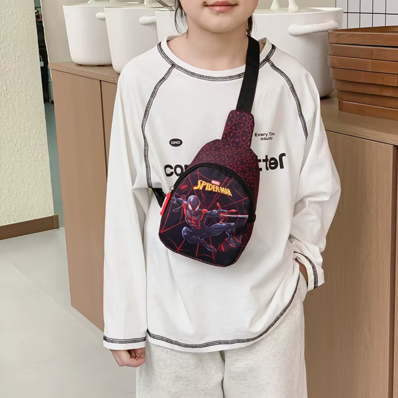 Sac de poitrine pour enfants, sac à bandoulière de dessin animé Spider Man, sacs de rangement de voyage décontractés à la mode, sacs messager, cadeau d'anniversaire pour garçons