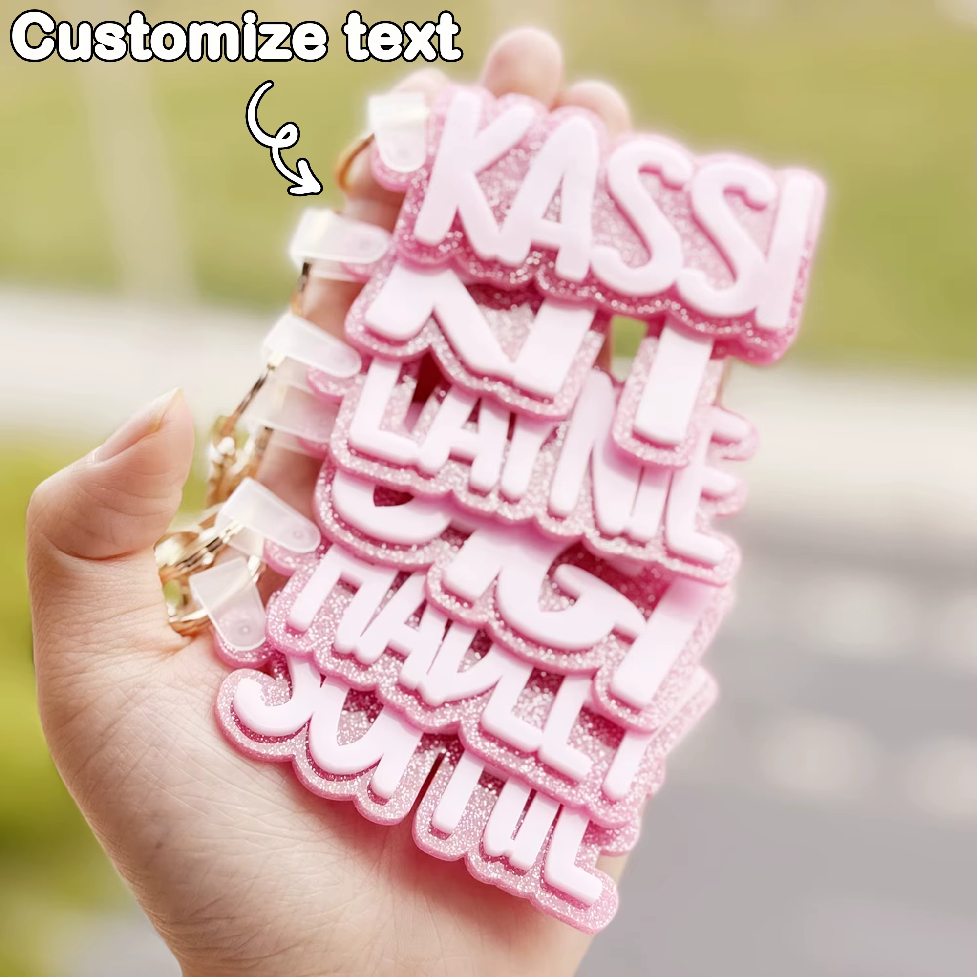 Porte-clés personnalisé avec nom, porte-clés en acrylique avec lettre personnalisée, pendentif vertical avec nom, cadeau d'anniversaire pour petite amie