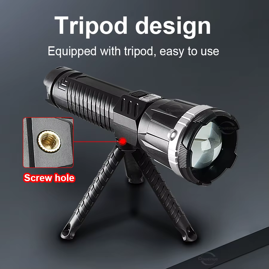 19000000LM super puissant lampe de poche intégrée 3 * 18650 haute puissance torche rechargeable LED lumière grande ouverture camping COB lanterne