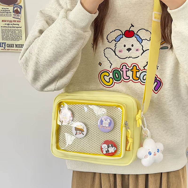 Mode japonais Anime esthétique Ita sac décontracté petit sac de messager pour les étudiants polyvalent bandoulière Itabag broche affichage sac à main