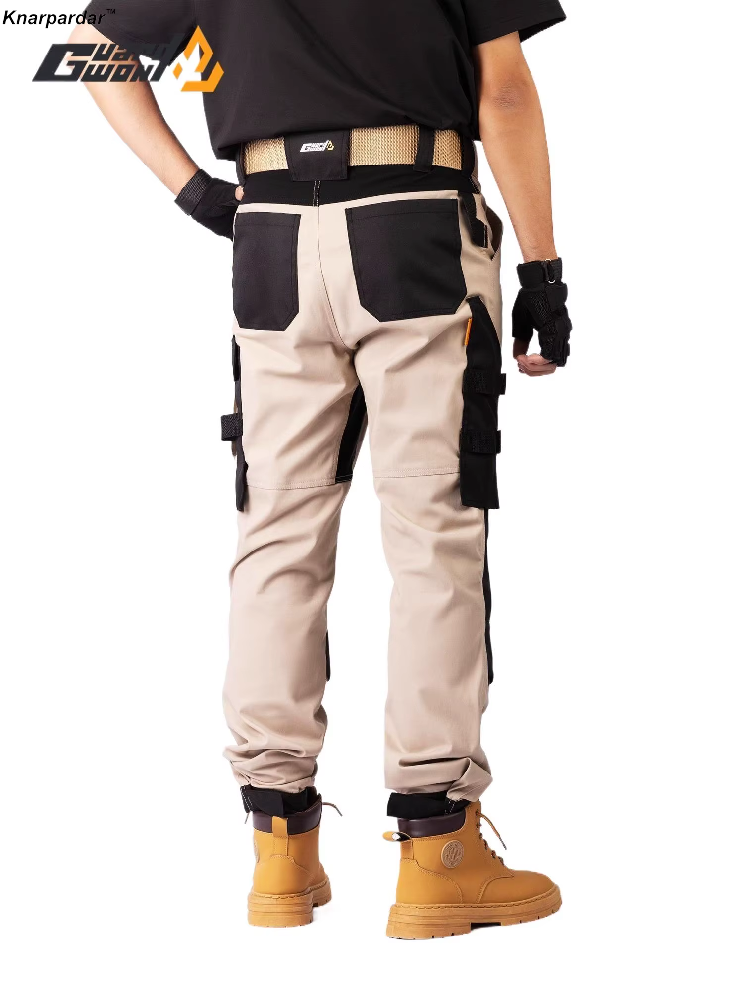 Pantalon de travail kaki pour hommes avec genouillères, entraînement en plein air, mécanicien, pantalon de travail multifonctionnel, vêtements de travail, pantalon Cargo utilitaire
