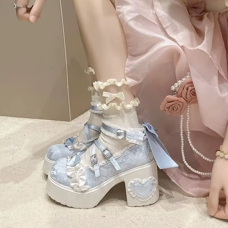 Chaussures Ele Lace Princ Mary Janes à bout rond pour femmes