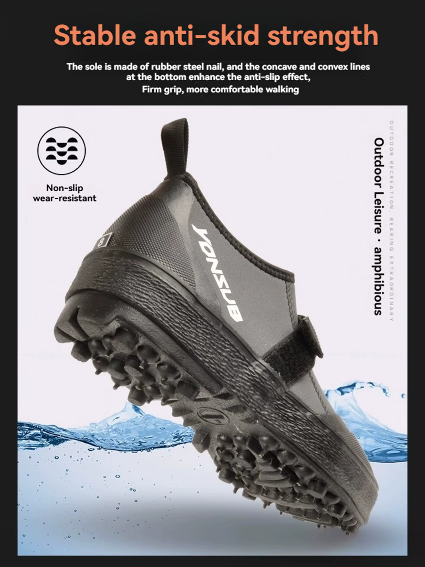 Yonsub – chaussures d'escalade de pêche en roche et d'escalade en néoprène pour adultes, chaussures d'eau antidérapantes résistantes à l'usure