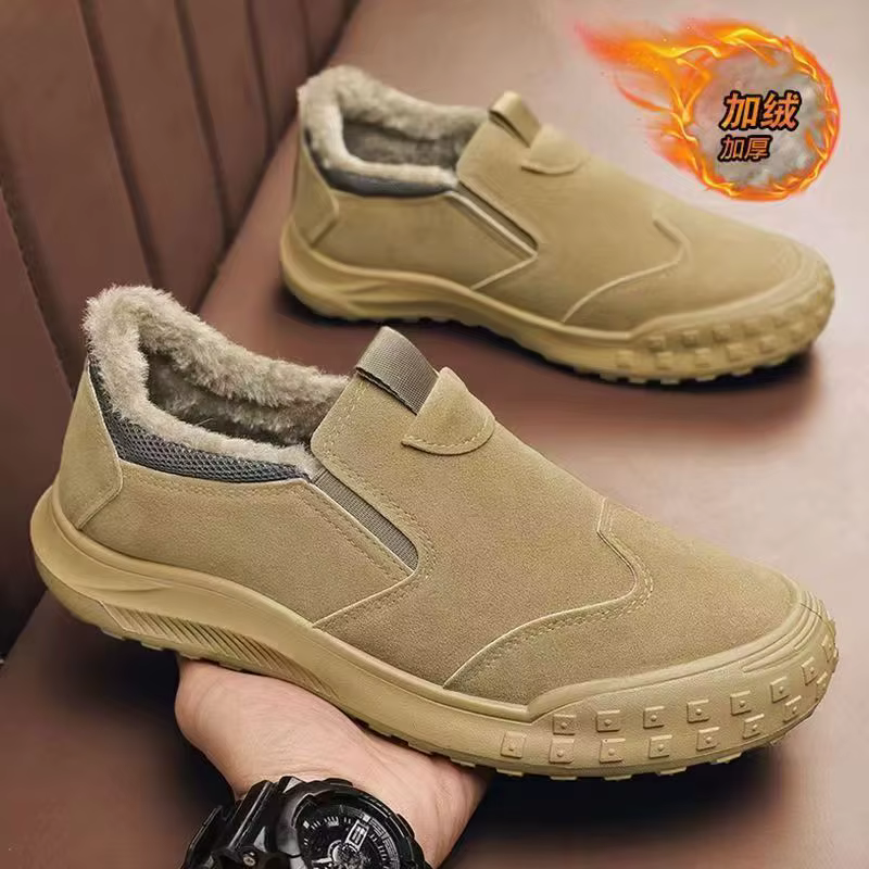 Bottes de neige pour hommes, chaussures en coton, chaussures de marche en plein air, mocassins légers et confortables, nouvelle collection hiver 2025