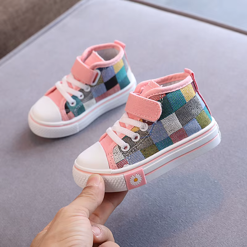 Chaussures montantes en toile pour enfants, respirantes, assorties, décontractées, grande-bretelle, mode printemps 2022