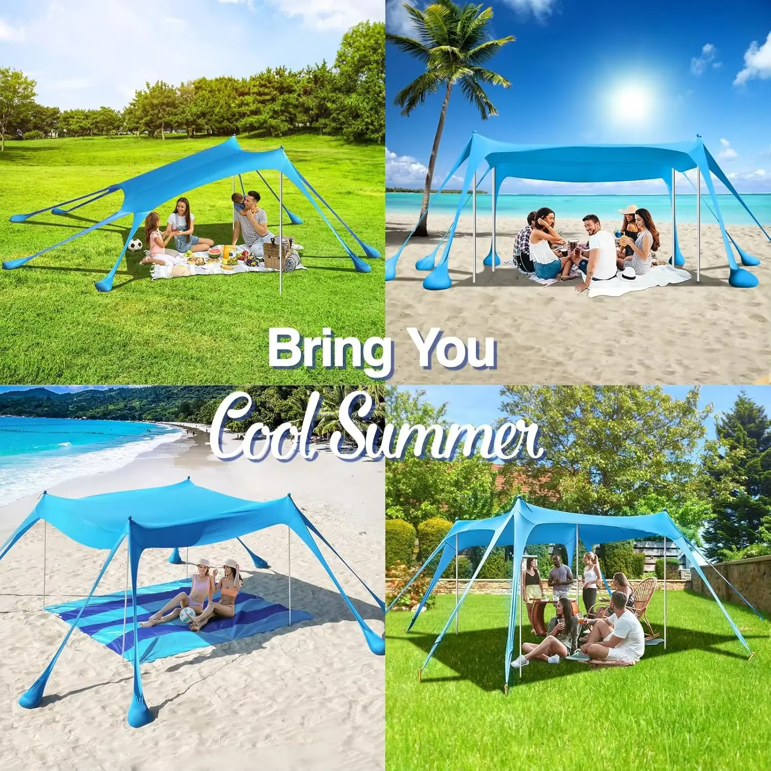 Nouveau abri solaire de Camping en Lycra UPF50 + tente de plage Pop-Up ombrage extérieur auvent