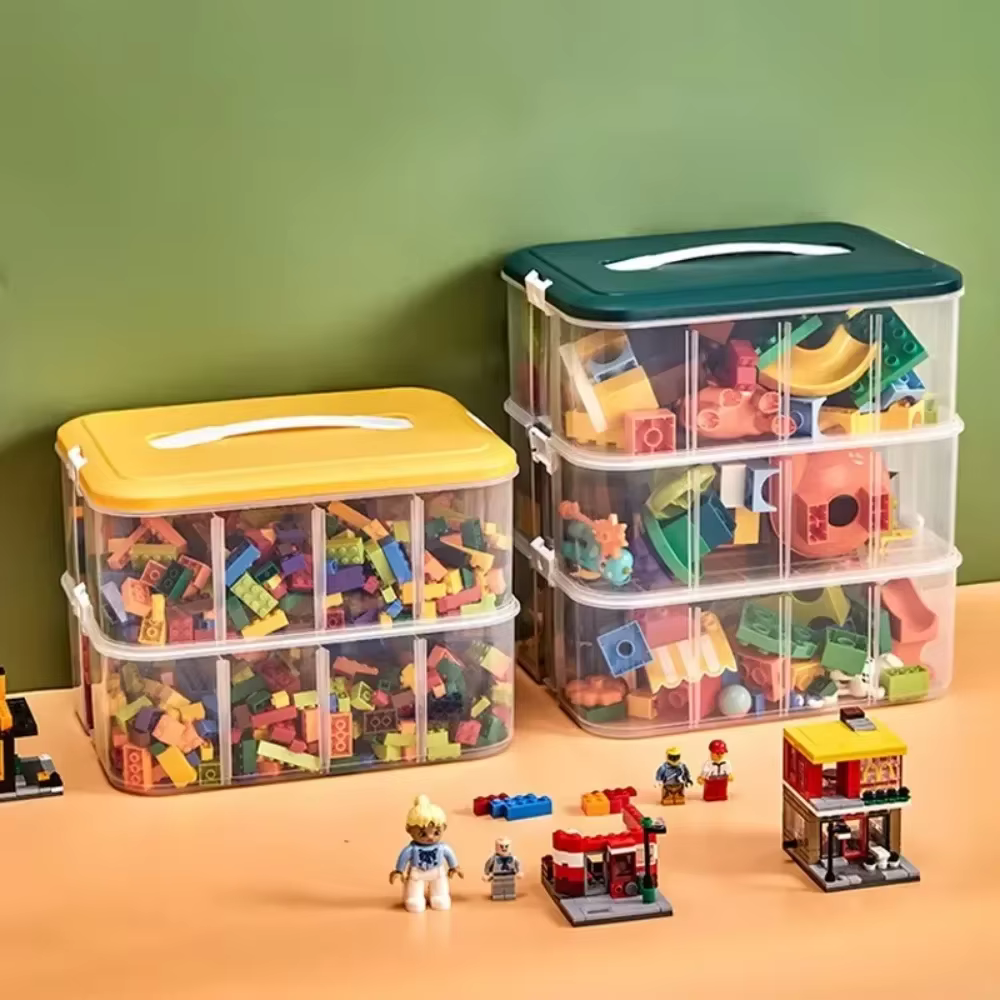 Boîte de rangement pour jouets Lego, empilable, avec couvercles, bacs ajustables, conteneurs de rangement pour Lego