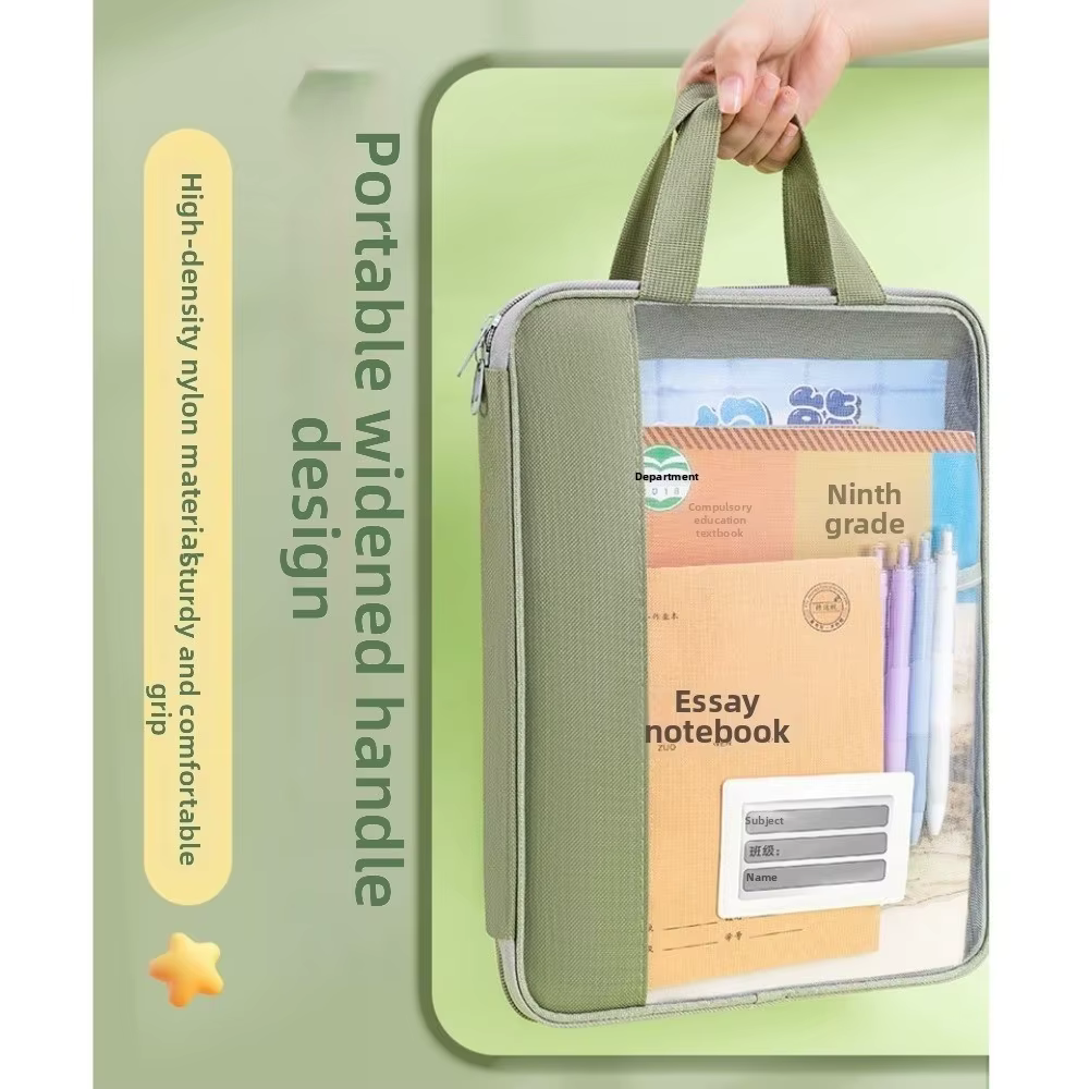 Sac à documents transparent A4, sac à fermeture éclair en maille à grande ouverture, sac de transport multifonctionnel pour papiers de test