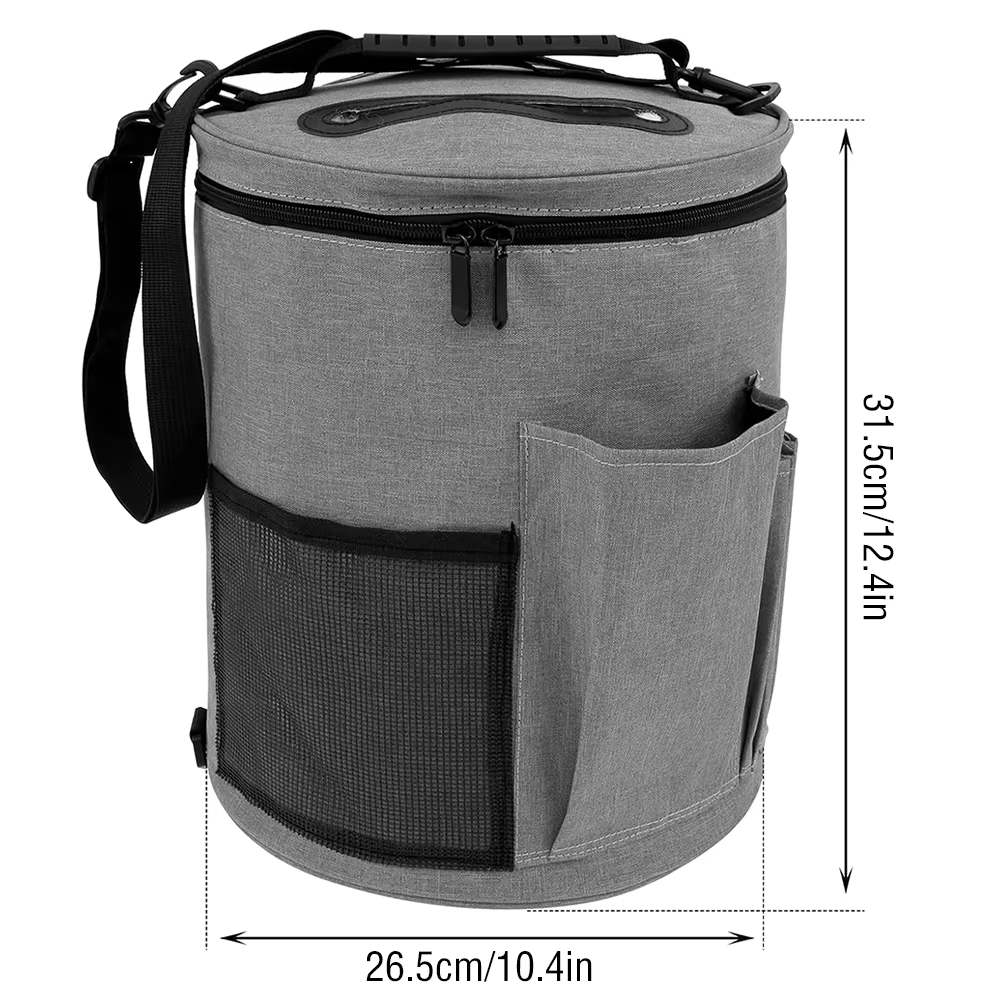 Sac au crochet de grande capacité : rangement du fil, organisateur d'aiguilles à tricoter, sac fourre-tout au crochet avec poche avant pour fil, crochets, aiguilles