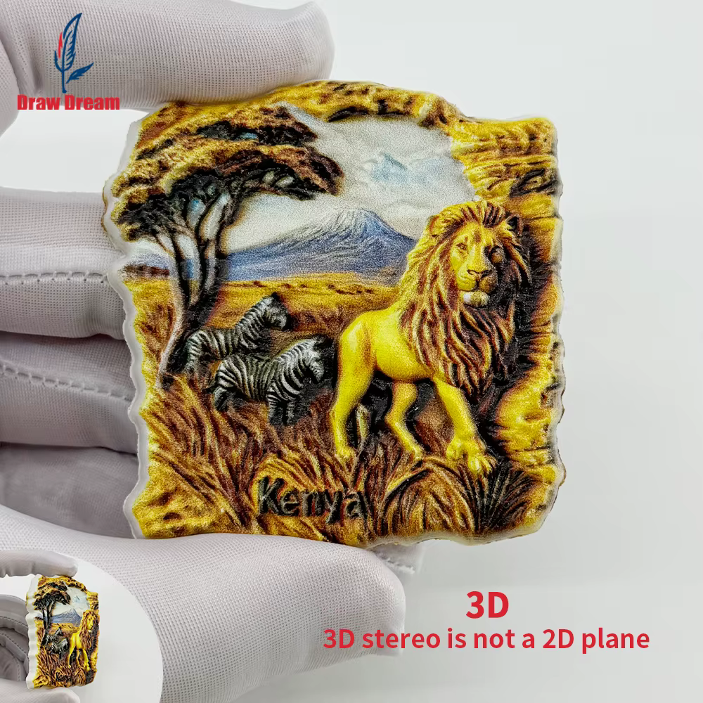 Autocollant 3D créatif Lion de la savane du Kenya