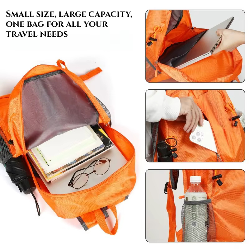 Sac à dos pliable portable d'extérieur