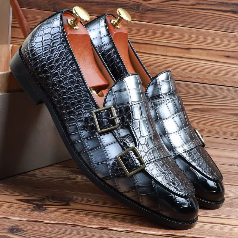 Mocassins de Luxe à Double Sangle de Moine pour Homme