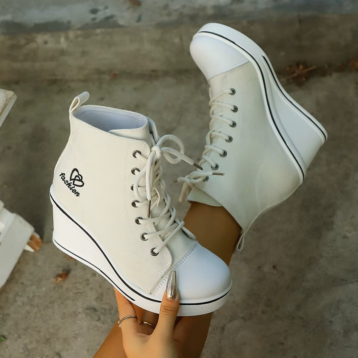 Femmes chaussures classique respirant toile chaussures mode décontracté vulcanisé chaussure femmes baskets compensées hauteur augmentant plate-forme chaussures