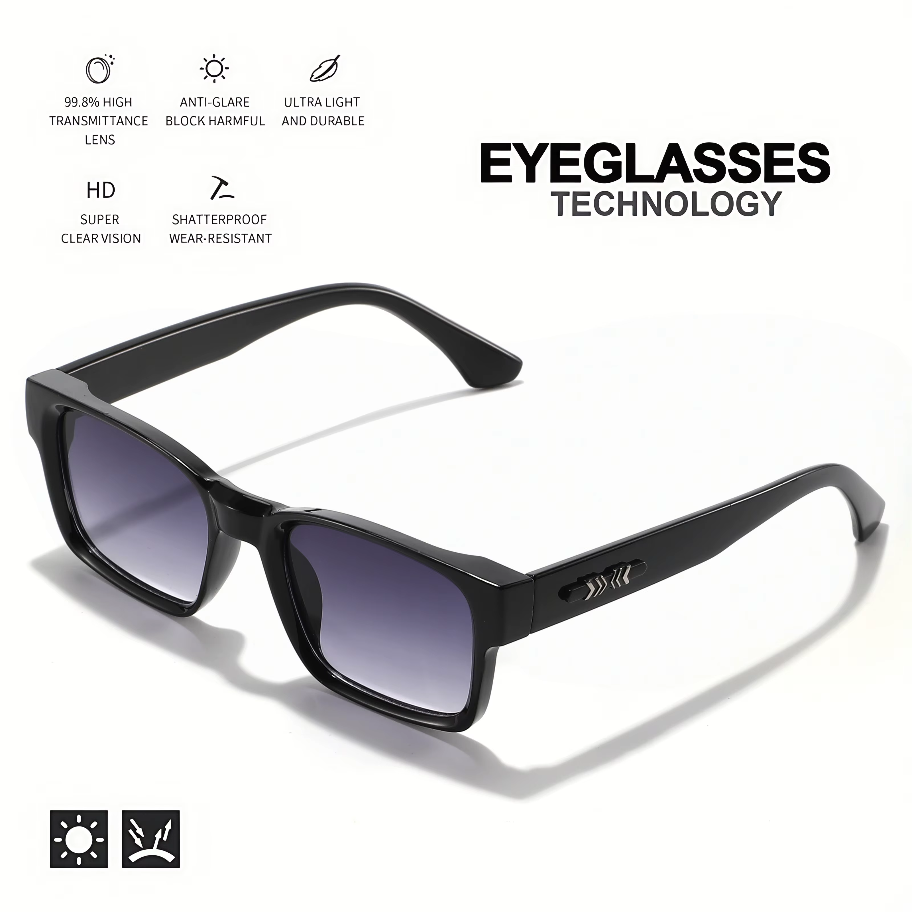 Lunettes de soleil rétro punk - Monture carrée protectrice, UV400 unisexe pour les aventures en plein air et le style décontracté