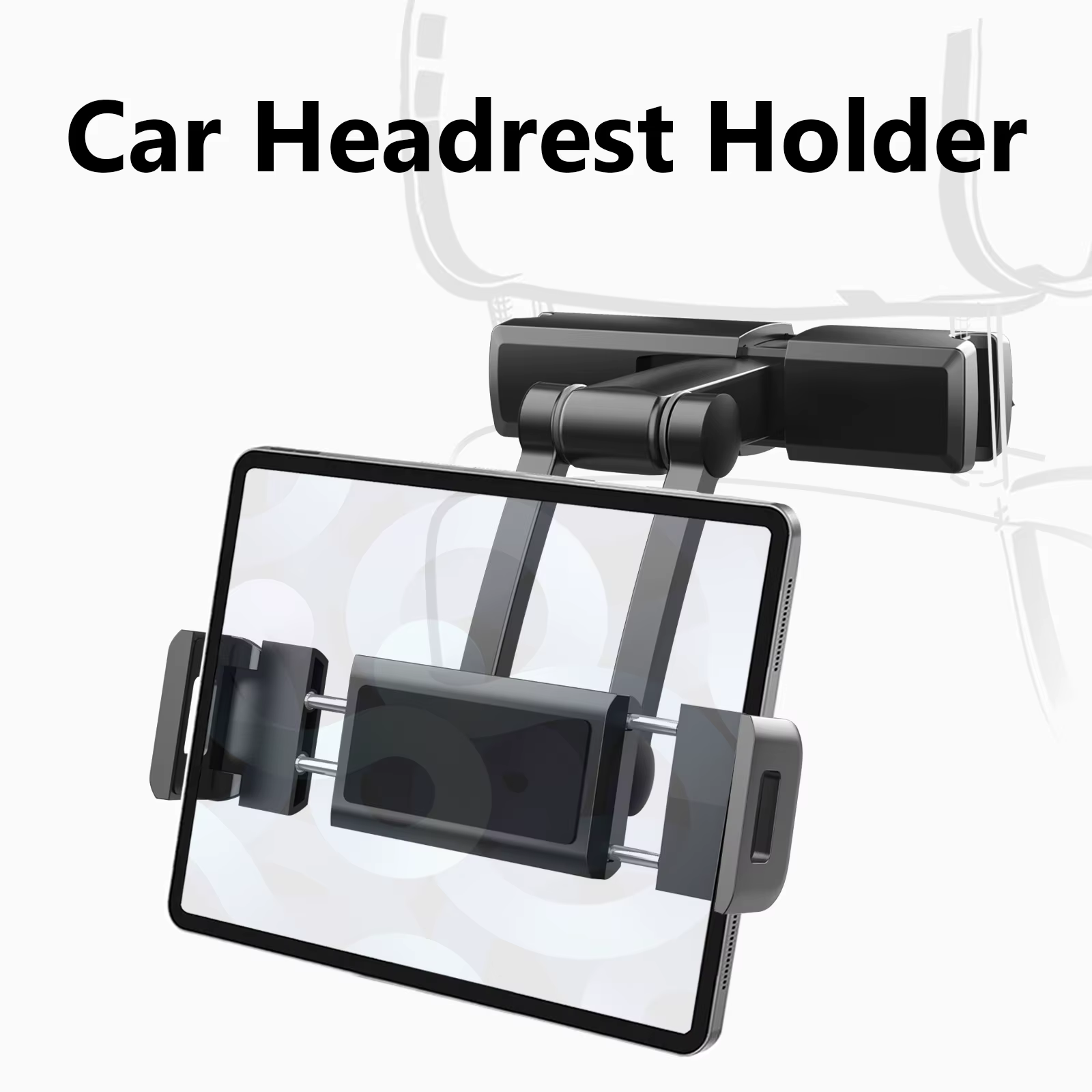 Support de tablette pour appui-tête de voiture, support iPad pour siège arrière, accessoires de voyage, essentiels de voyage sur route pour enfants, convient aux appareils de 4.7 à 12.9 pouces