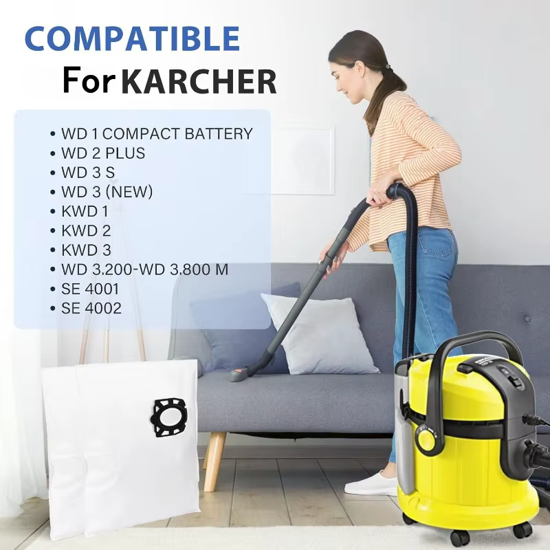 Sacs filtrants de remplacement KFI357, 12 pièces, pour aspirateur sec et humide Karcher WD2 Plus WD3 KWD1 KWD2 KWD3 MV3 SE4001 SE4002 2.863-314.0
