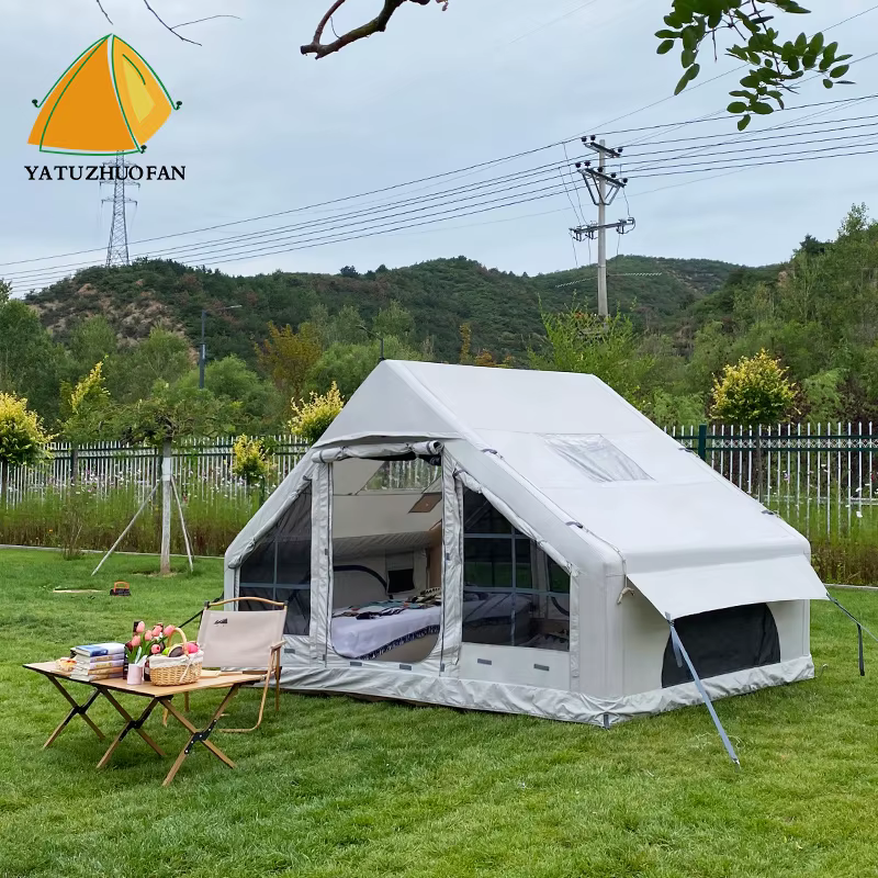 Tente de glamping gonflable avec système d'éclairage LED
