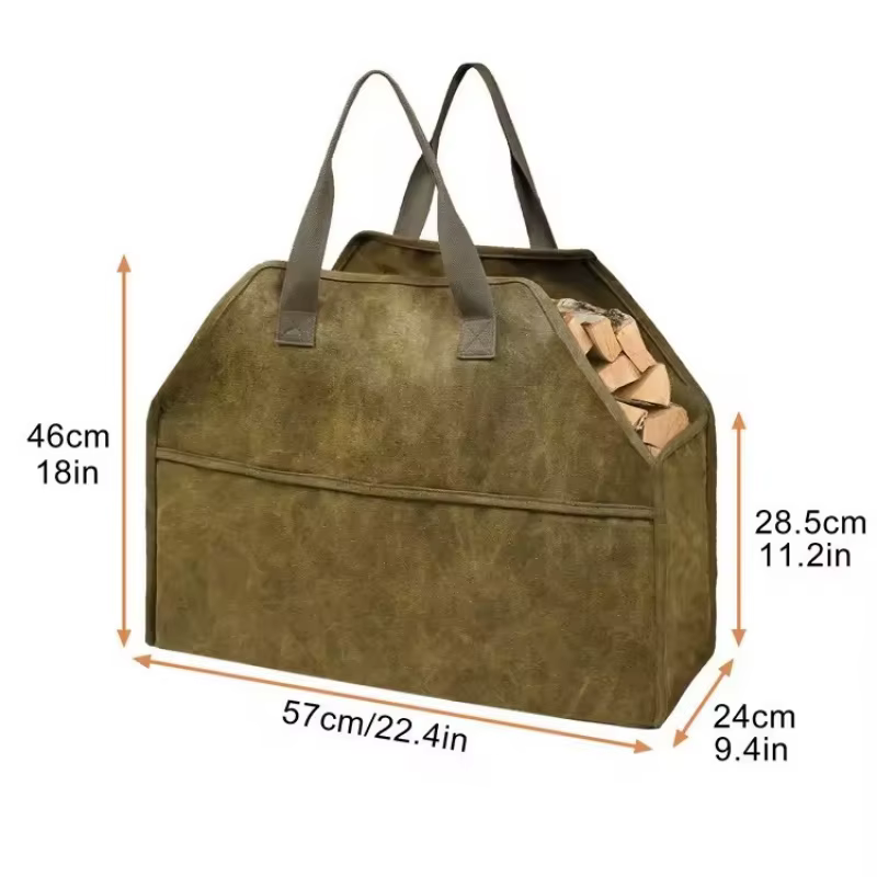 Sac de transport de bois de chauffage en toile cirée extra-large-sac fourre-tout portable
