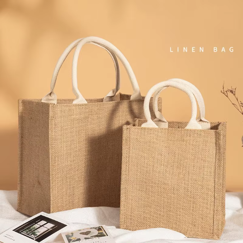 Sacs à main fourre-tout en lin vintage pour femmes, grands sacs à main de plage d'été, cuillère à soupe portable, poignée supérieure, sac à provisions, sac à main multiple