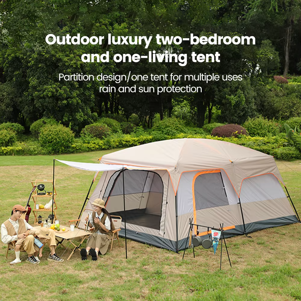 Tente familiale de camping en plein air