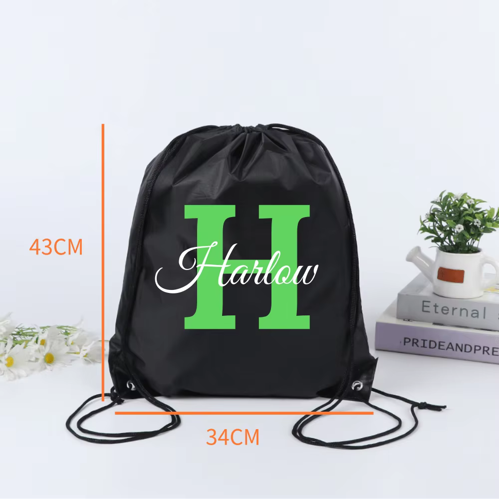 Sac à dos personnalisé avec cordon de serrage, lettres nominatives personnalisables, sac de sport/gym/natation, sac de plage, sac de voyage, décoration de fête, sac à dos personnalisé