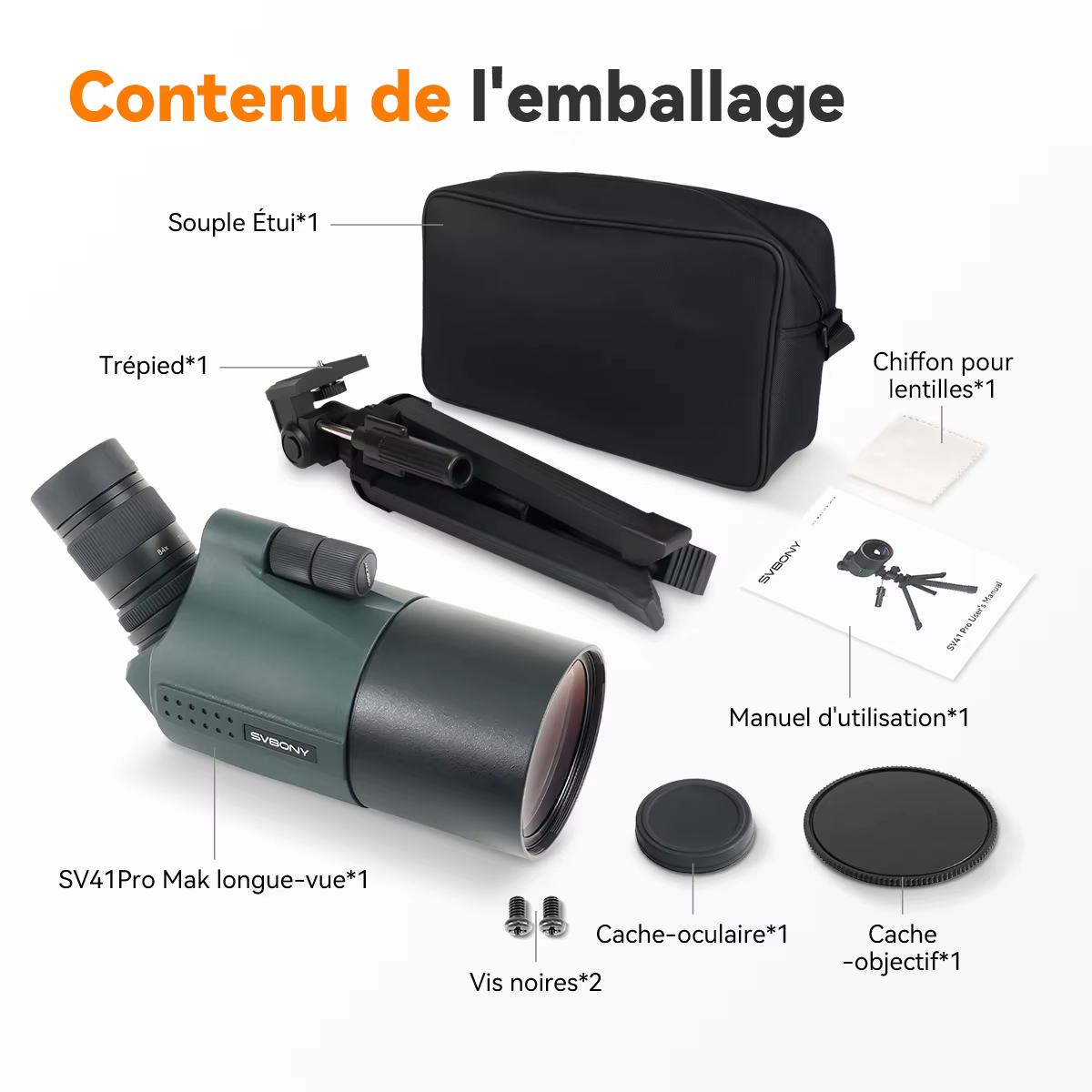Svbony SV41Pro 28-84x80 Mak longue-vue FMC équipement de Camping étanche pour l'observation des oiseaux