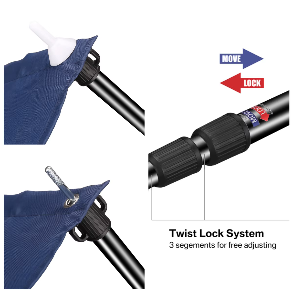 Ensemble de 2 poteaux de bâche robustes
