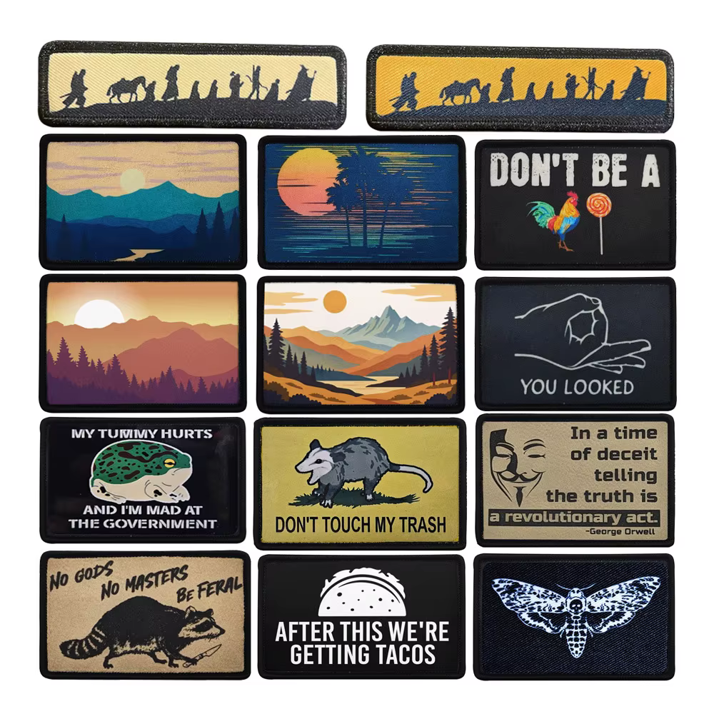 Accessoires de sac d'extérieur, brassard de l'anime du seigneur des anneaux, paysage de lever du soleil et du coucher du soleil, sac à dos tactique, Badge de moral, Patch de veste