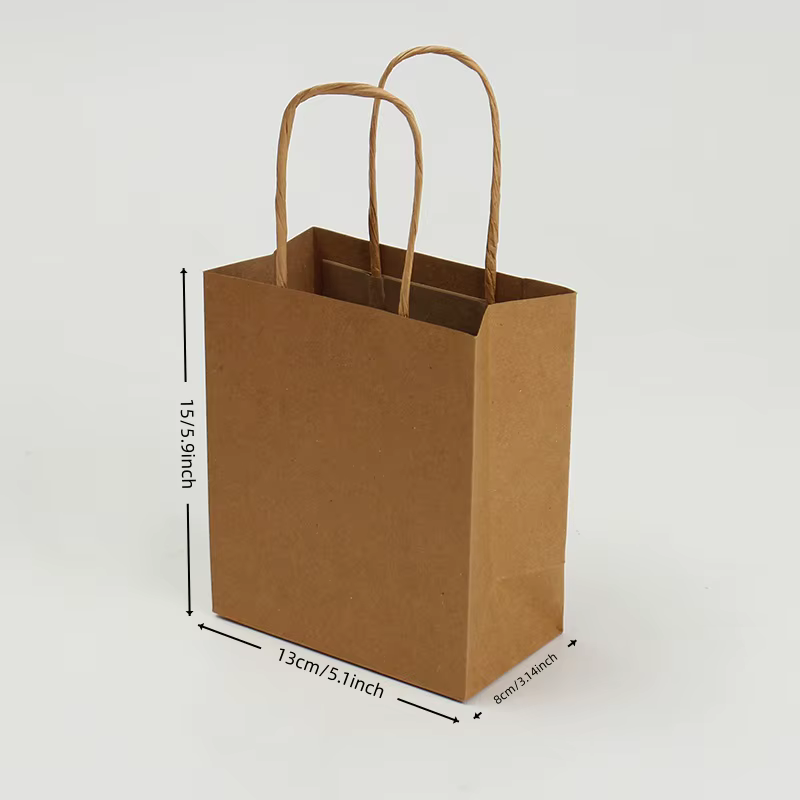 Mini sacs en papier kraft avec poignées, petite taille marron/blanc/noir - Vente en gros pour l'épicerie, le commerce de détail, les cadeaux de fête, la présentation de bijoux