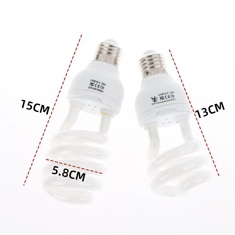 Lampes chauffantes pour Reptiles, tortue, lézard, serpent, 13W/26W, rayons UV, économie d'énergie, Terrarium, lumière de se prélasser, 5.0, 10.0, UVB, 1 pièce