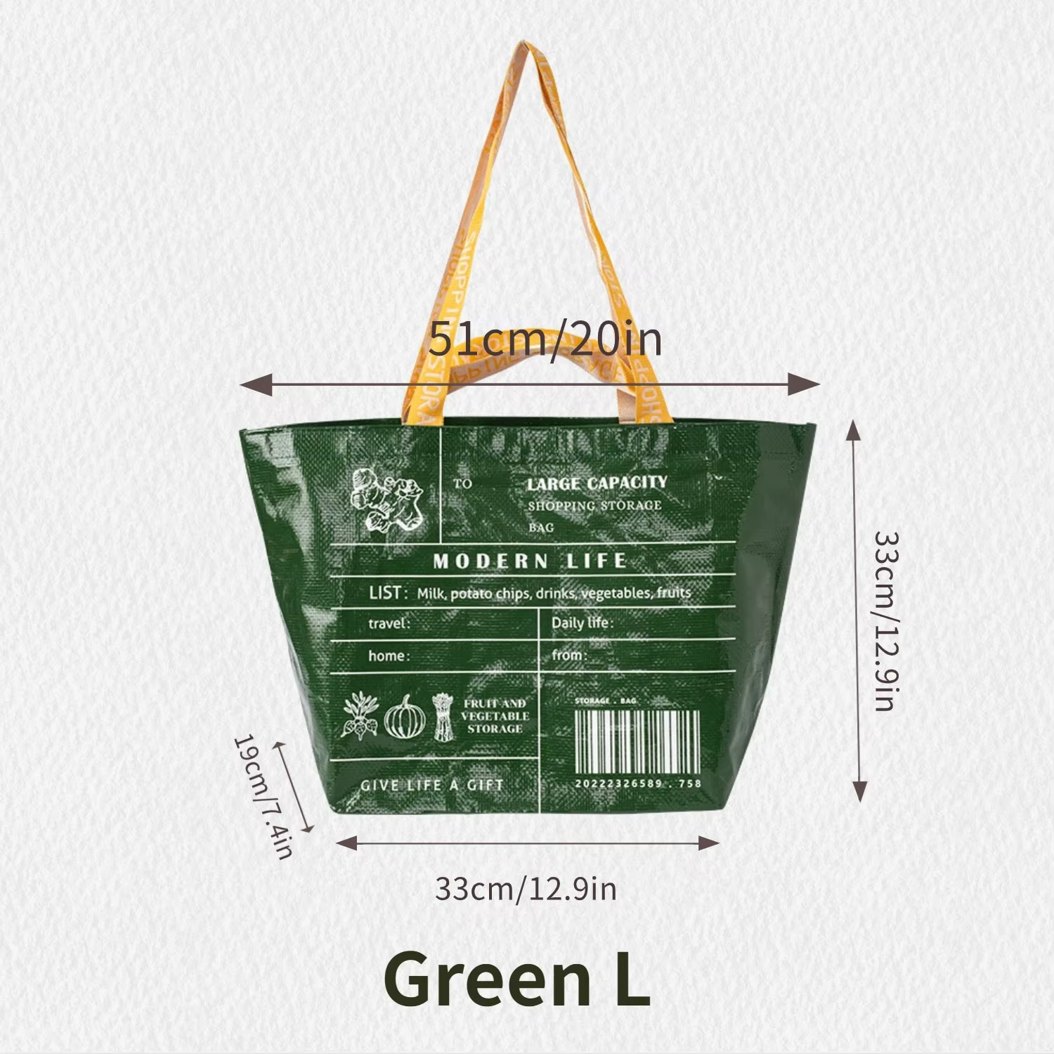Sac de courses en PP tissé, grande capacité, imperméable, à bandoulière, portable, pour supermarchés, magasins de détail et boutiques