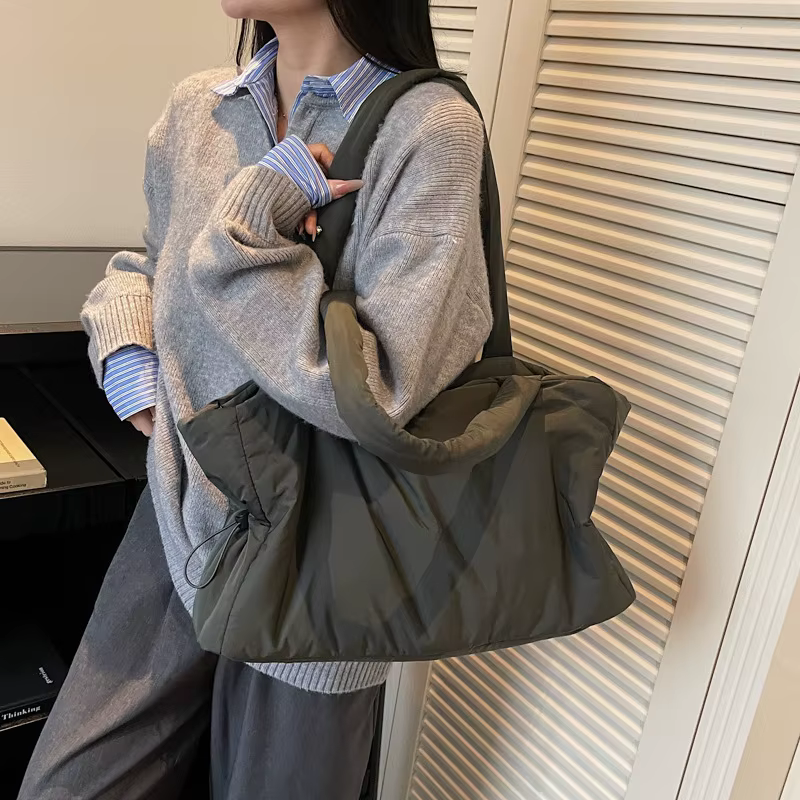 Mode hiver femmes sac à bandoulière grand Simple Shopping sac de transport