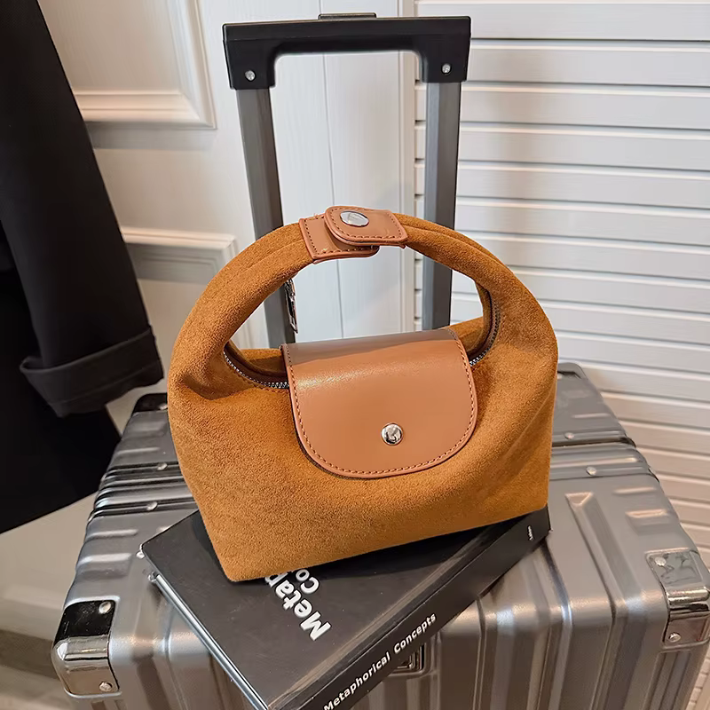 Sac à bandoulière en cuir suédé pour femmes, sac à main café marron, pochette tendance 2025, sac Hobos de luxe pour dames
