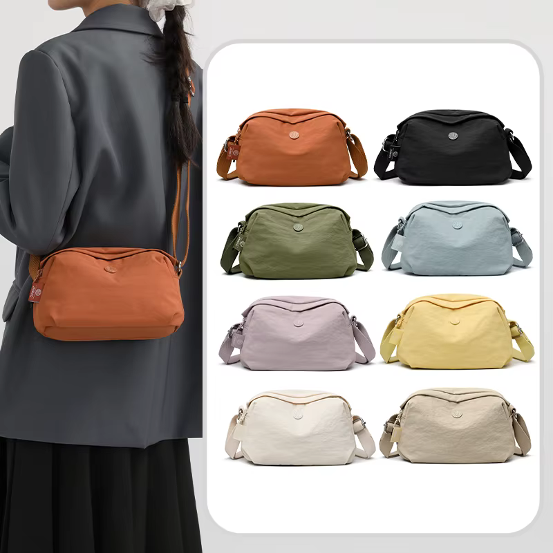 2025 Nouveau Jialongshi Sac à bandoulière simple pour femme à la mode et polyvalent, sac à bandoulière décontracté et simple, tissu en nylon imperméable
