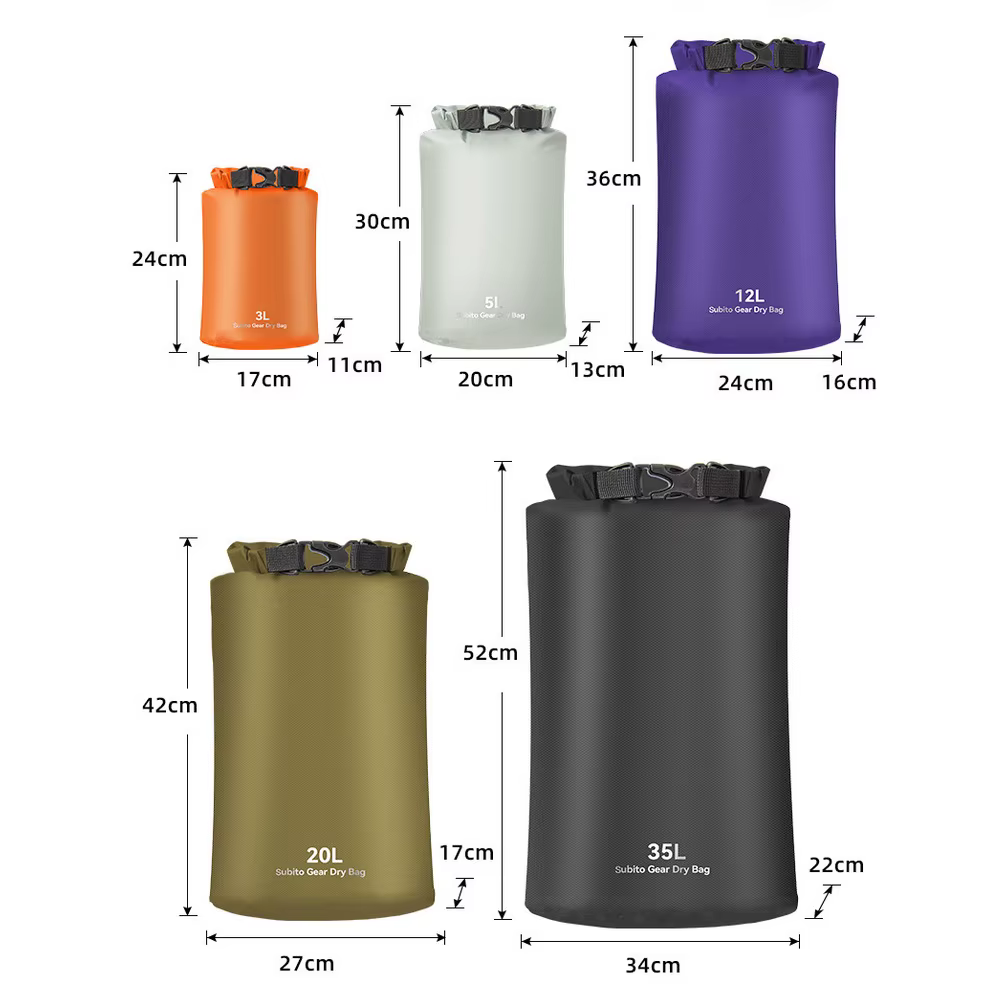 Sac sec ultraléger sac sec étanche sacs d'extérieur pour Camping randonnée kayak 3L/5L/12L/20L/35L