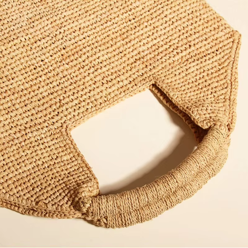 Sac à main bohème en paille pour femme, sac de plage rétro en raphia naturel, fourre-tout tendance pour l'été