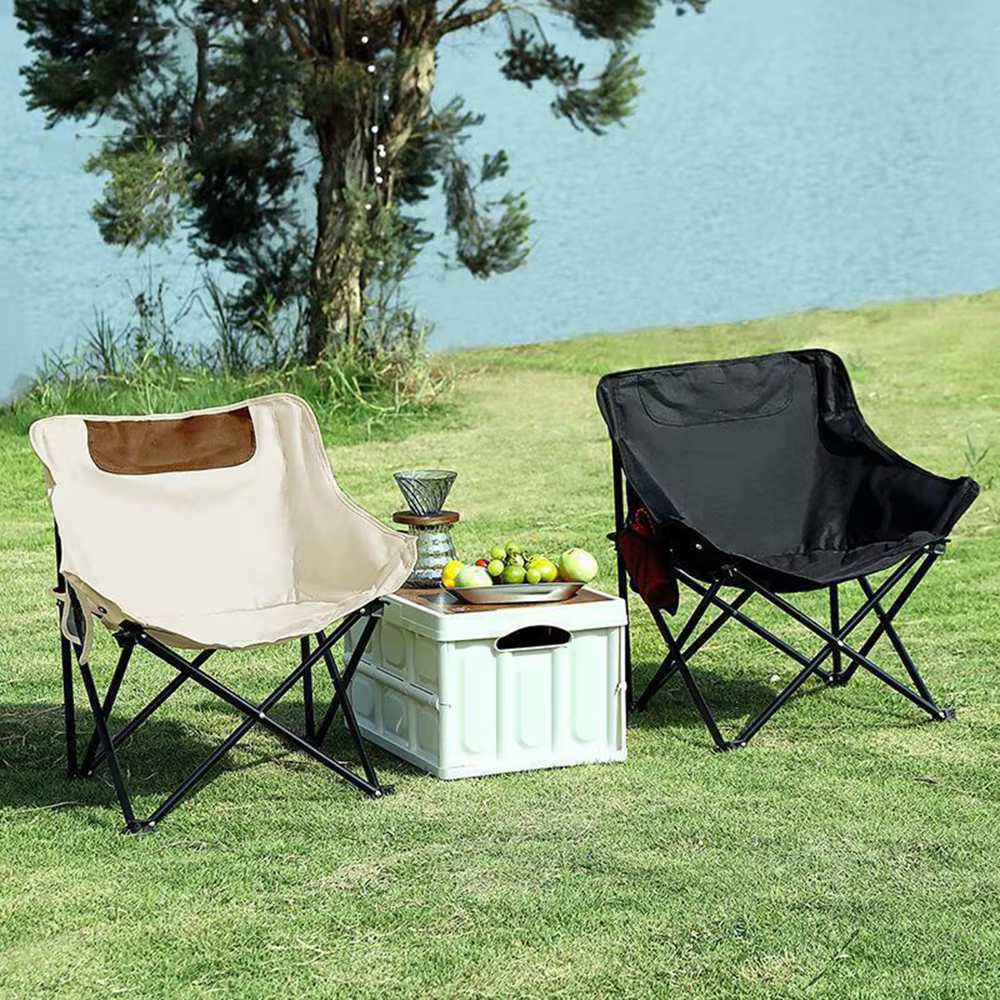 Chaise de camping portable pour adultes avec poche latérale et sac de rangement, adaptée pour l'extérieur, la plage, le pique-nique, la pêche, la randonnée